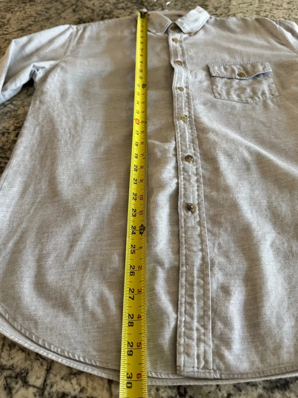 J. Crew Light Gray Casual Button-Down Shirt with Chest Pocket Men’s Size Large